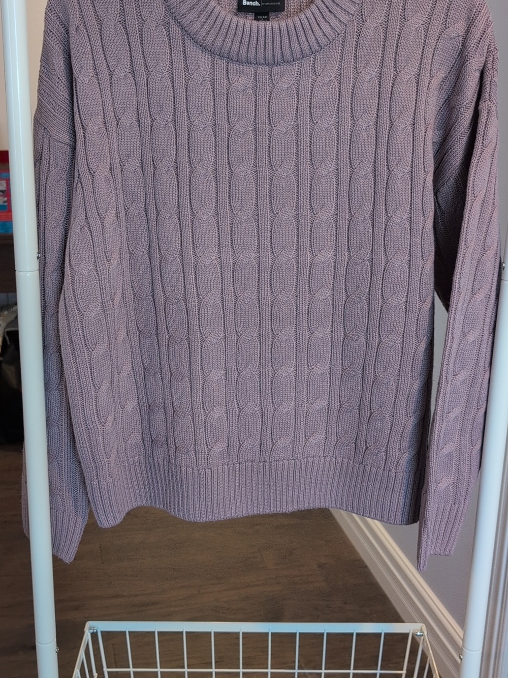 Bench Cable Knit Crewneck Sweater - Mauve